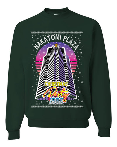 Retro Nakatomi Plaza 1988 Holiday Party Ugly Christmas Sweater Unisex Crewneck Sweatshirt