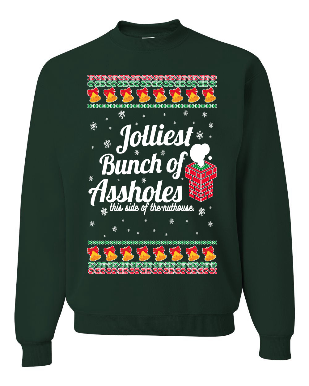 Jolliest Bunch of Assholes Xmas Movie Merry Ugly Christmas Sweater Unisex Crewneck Graphic Sweatshirt