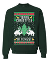 Merry Christmas Bitches Merry Ugly Christmas Sweater Unisex Crewneck Graphic Sweatshirt