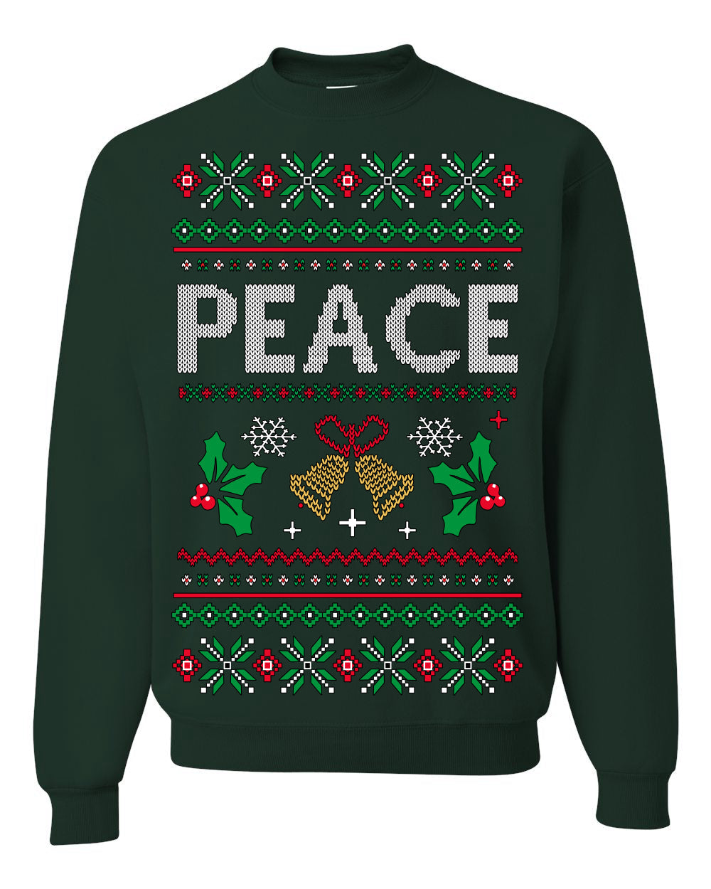 Peace Ugly Christmas Sweater Crewneck Sweatshirt