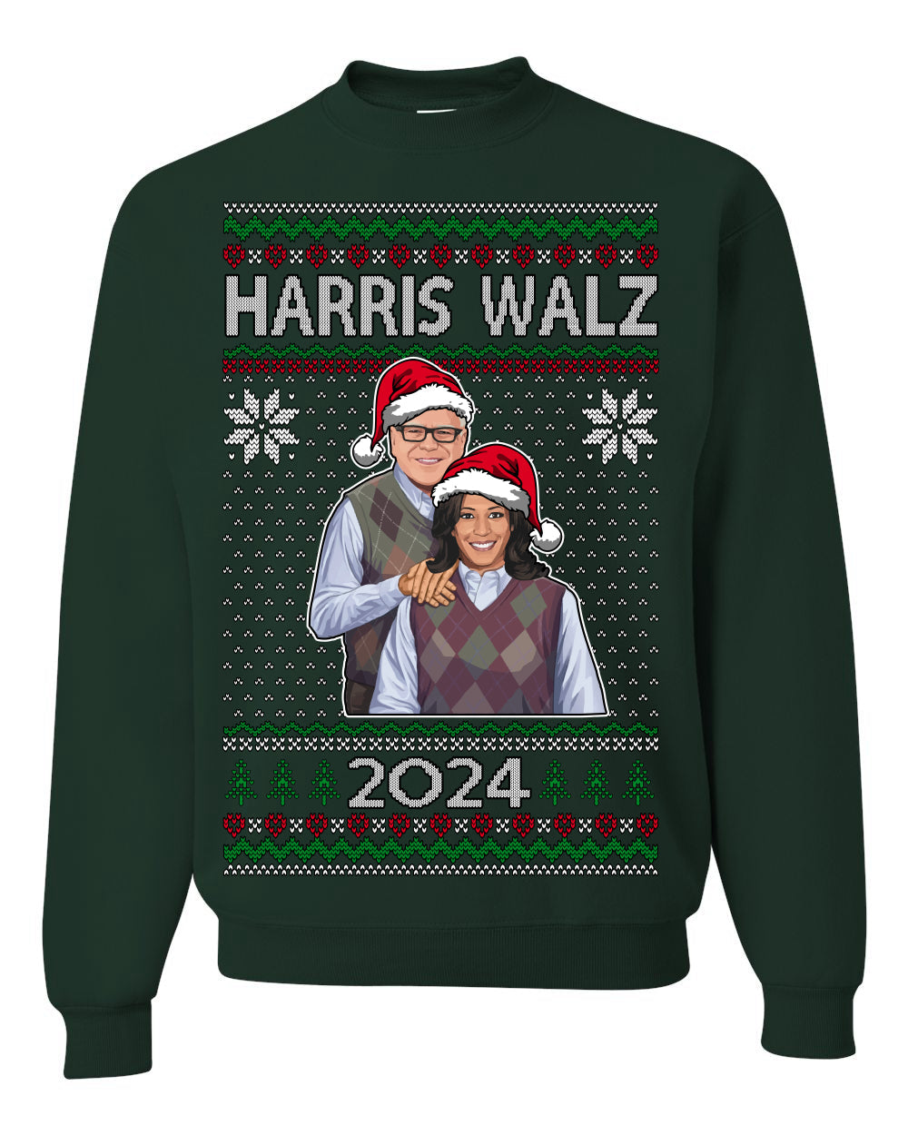 Kamala Harris Tim Walz 2024 Classic Movie Ugly Christmas Sweater Crewneck Sweatshirt