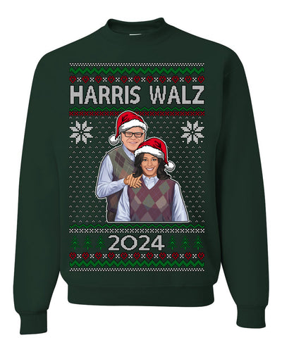 Kamala Harris Tim Walz 2024 Classic Movie Ugly Christmas Sweater Crewneck Sweatshirt