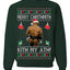Merry Chrithmith Kith My Ath, Butt Viral Kiss My Ass Boxing Fight Meme, Funny Ugly Christmas Sweater Crewneck Sweatshirt