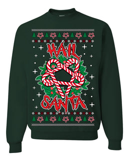 Hail Santa Funny Satanic Candy Devil Heavy Metal Satan Ugly Christmas Sweater Crewneck Sweatshirt