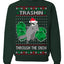 Trashin Through the Snow Funny Trash Panda Raccoon Meme Ugly Christmas Sweater Crewneck Sweatshirt
