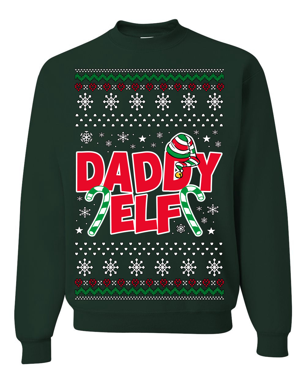 Daddy Elf Cute Holiday Winter Ugly Christmas Sweater Crewneck Sweatshirt