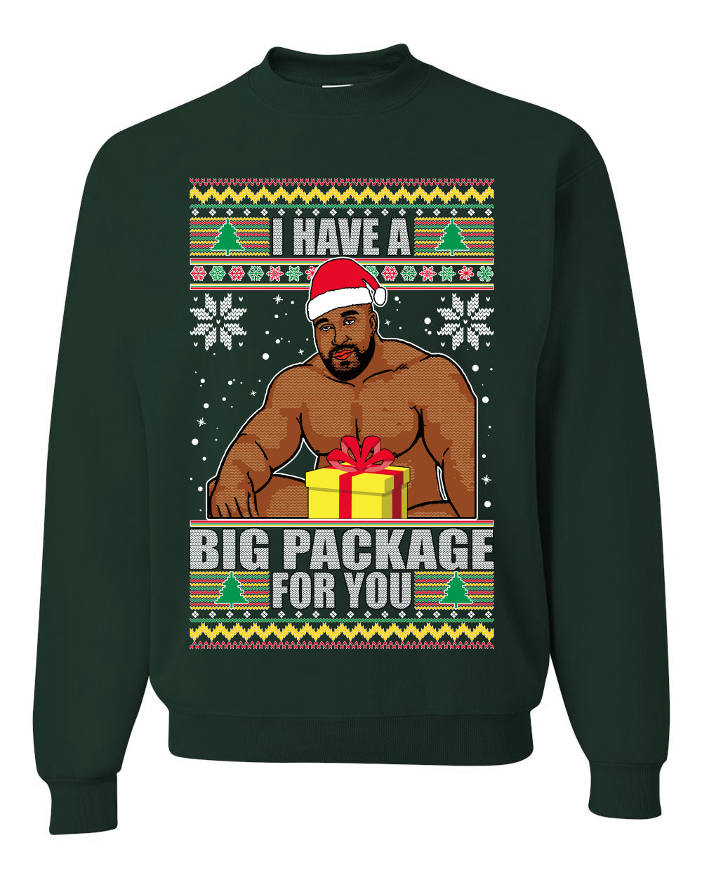 I Have A Big Package Meme Barry Wood Ugly Christmas Sweater Unisex Crewneck Graphic Sweatshirt