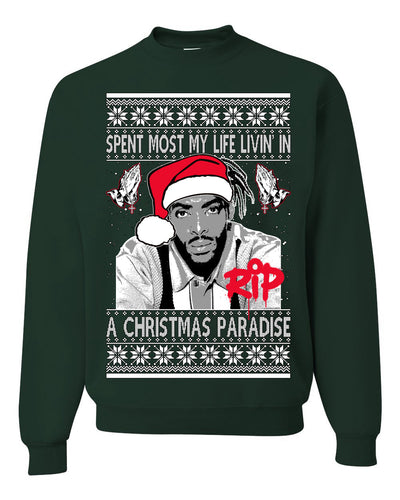 Cool Paradise Rapper Gangsta Paradise RIP Ugly Christmas Sweater Unisex Crewneck Sweatshirt