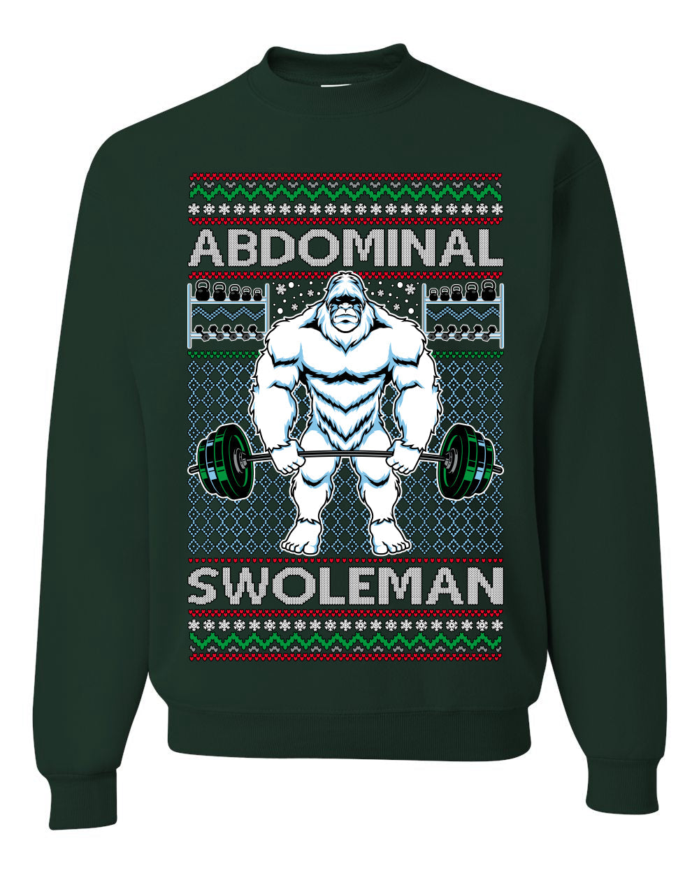 Abdominal Swoleman Fitness Yeti Ugly Christmas Sweater Unisex Crewneck Sweatshirt