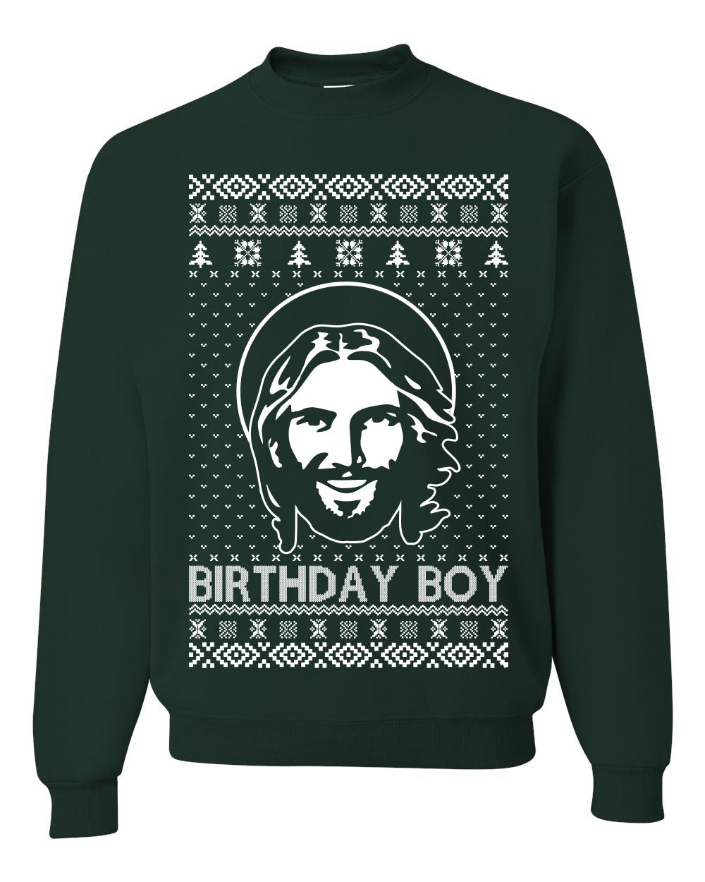 Birthday Boy Jesus Christ Ugly Christmas Sweater Unisex Crewneck Sweatshirt