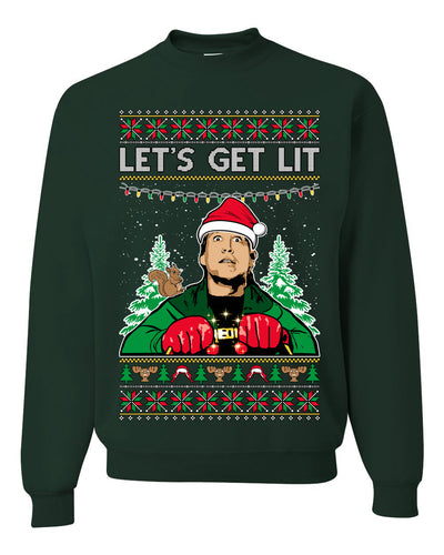 Let's Get Lit Clark Vacation Ugly Christmas Sweater Unisex Crewneck Sweatshirt