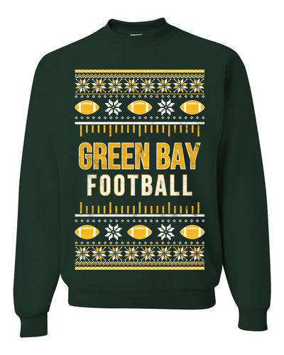 City of Green Bay GB American Football Fantasy Fan Ugly Christmas Sweater Unisex Crewneck Sweatshirt