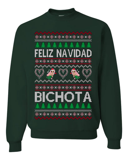 Feliz Navidad Bichota Ugly Christmas Sweater Unisex Crewneck Sweatshirt