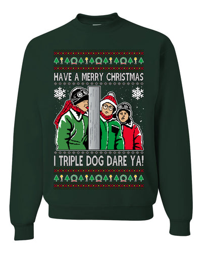I Triple Dog Dare Ya Merry Story Ugly Christmas Sweater Unisex Crewneck Sweatshirt