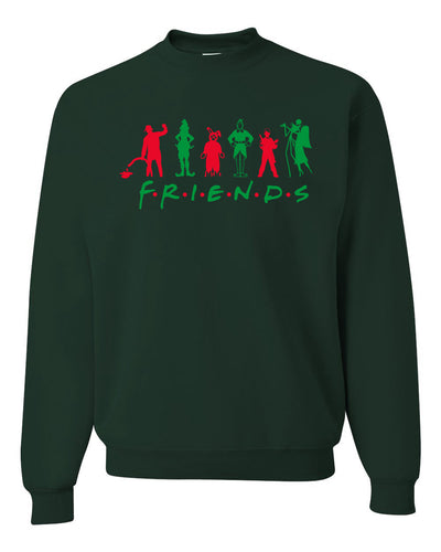 Iconic Holiday Movie Characters Friends Parody Red Green Ugly Christmas Sweater Unisex Crewneck Sweatshirt