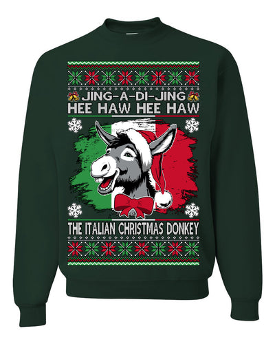 Jing a Di Jing Dominick the Italian Christmas Donkey Ugly Christmas Sweater