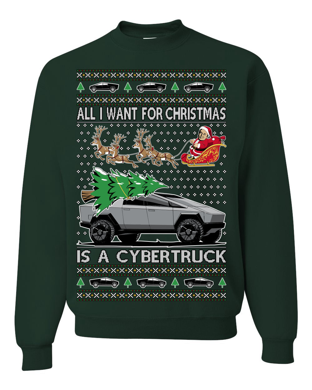 All I Want for Christmas is a Cybertruck Funny Tech Ugly Christmas Sweater