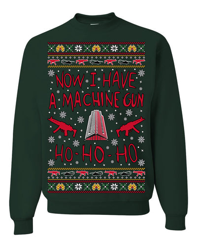 Now I Have a Machine Gun Ho Ho Ho Nakatomi Die Hard McClane Classic 80s Xmas Movie Ugly Christmas Sweater Crewneck Sweatshirt