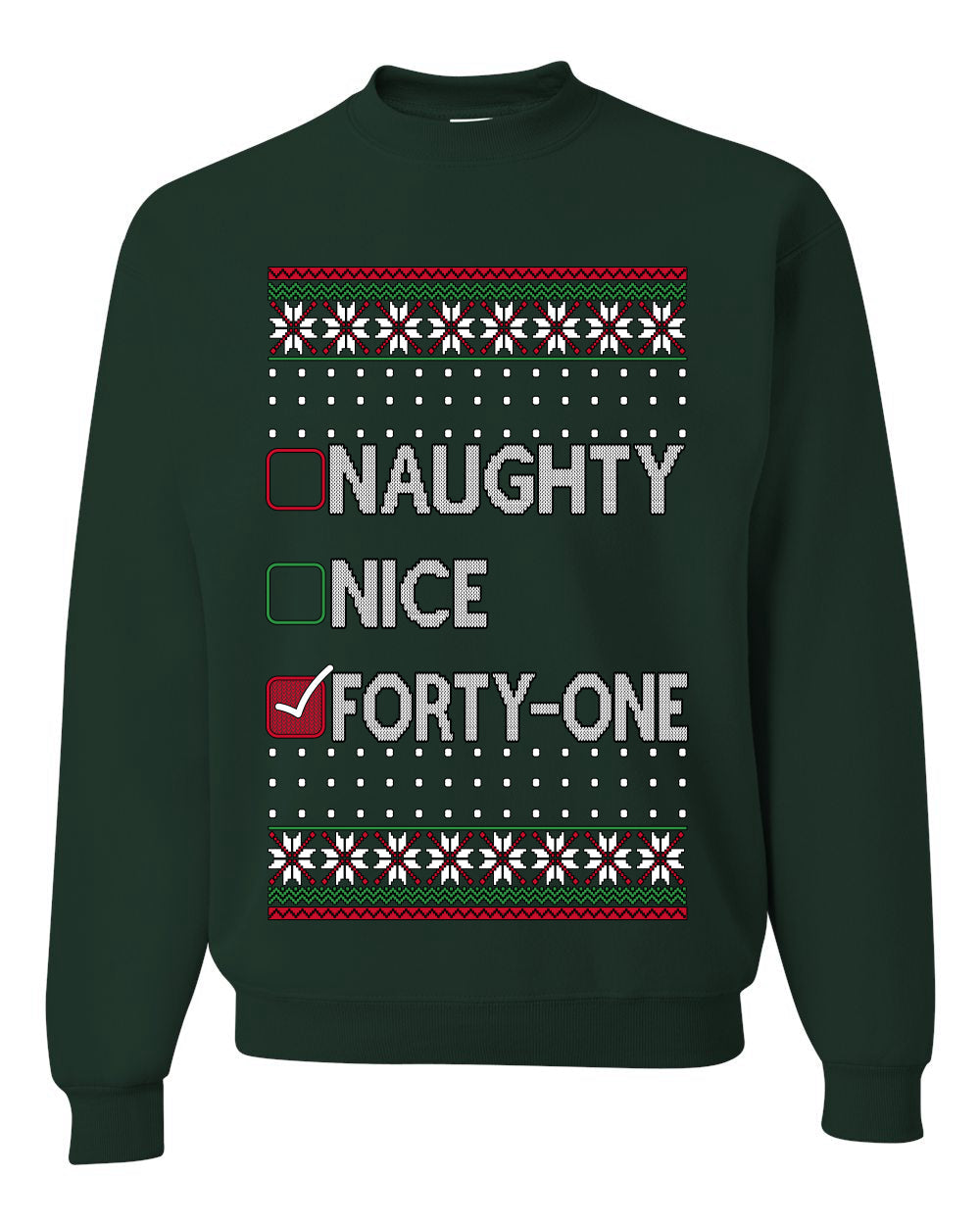 Naughty Nice 41, Simple List, Ugly Christmas Unisex Sweater, Funny Meme, Crewneck Sweatshirts