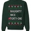Funny Meme List Naughty, Nice, 41, Ugly Christmas Unisex Sweater, Crewneck Sweatshirts
