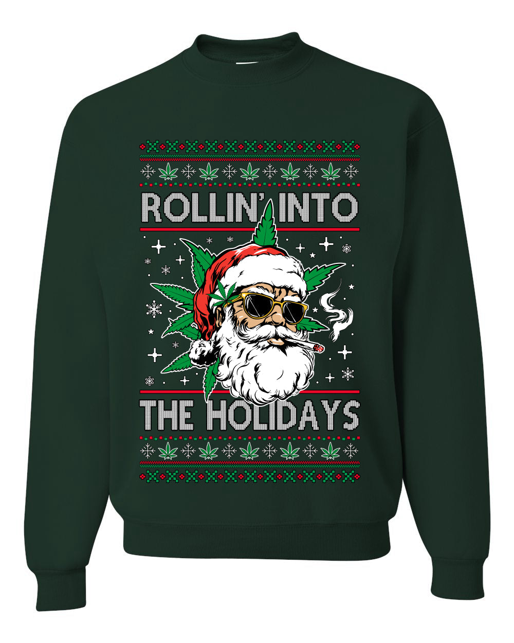 Rollin' Into The Holidays Christmas Sweater, Ugly Christmas Unisex Sweater, Crewneck Sweatshirts