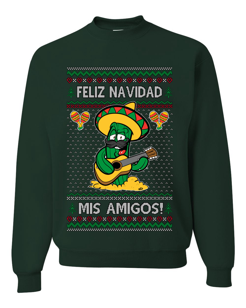 Feliz Navidad Mis Amigos!, Ugly Christmas Unisex Sweater, Crewneck Sweatshirts
