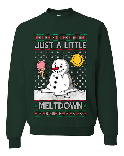 Just A Little Meltdown, Unisex Ugly Christmas Sweater Crewneck Sweatshirts