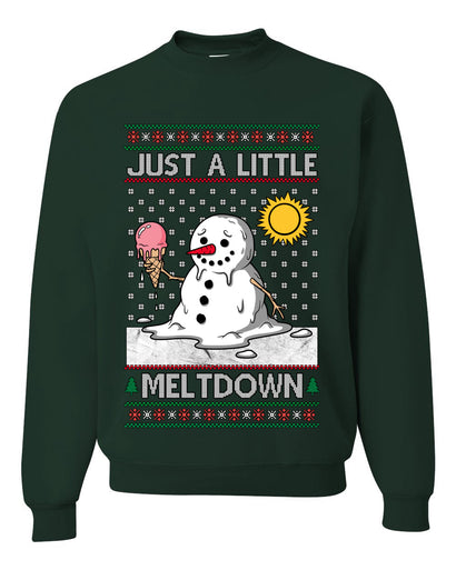 Just A Little Meltdown, Unisex Ugly Christmas Sweater Crewneck Sweatshirts