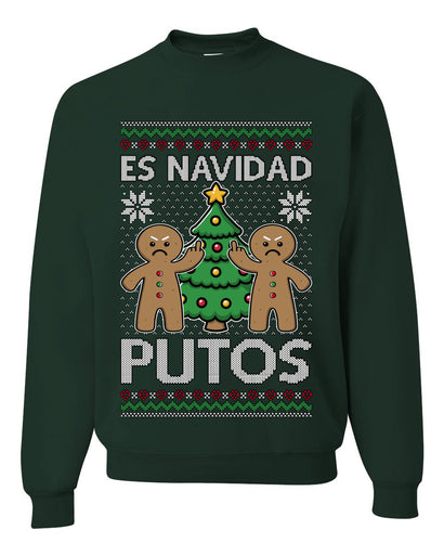 Es Navidad Putos, Unisex Ugly Christmas Sweater, Crewneck Sweatshirts