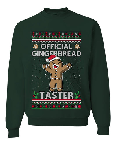 Official Gingerbread Taster, Unisex Ugly Christmas Crewneck Sweatshirts