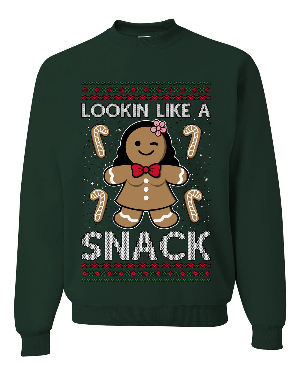 Lookin Like A Snack, Unisex Ugly Christmas Sweater Crewneck Sweatshirts