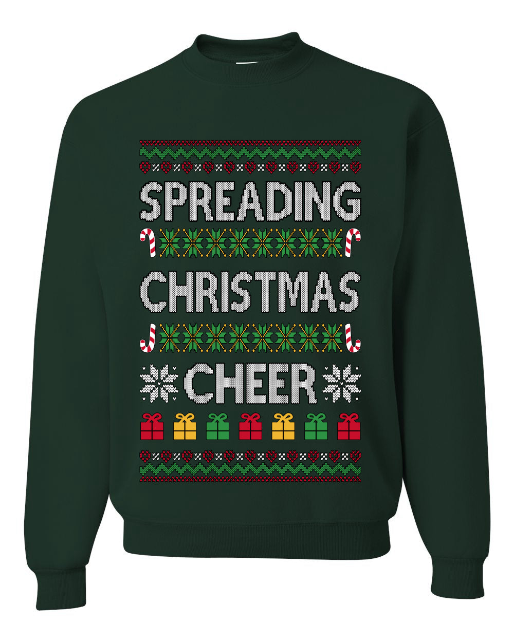 Spreading Christmas Cheer, Unisex Ugly Christmas Sweater Crewneck Sweatshirts