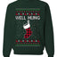 Well Hung, Unisex Ugly Christmas Sweater Crewneck Sweatshirts
