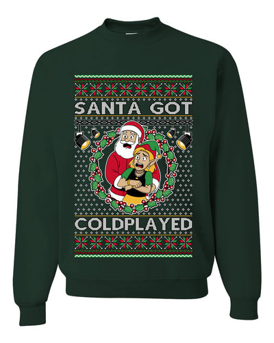 Santa Got Coldplayed, Unisex Ugly Christmas Sweater, Crewneck Sweatshirts