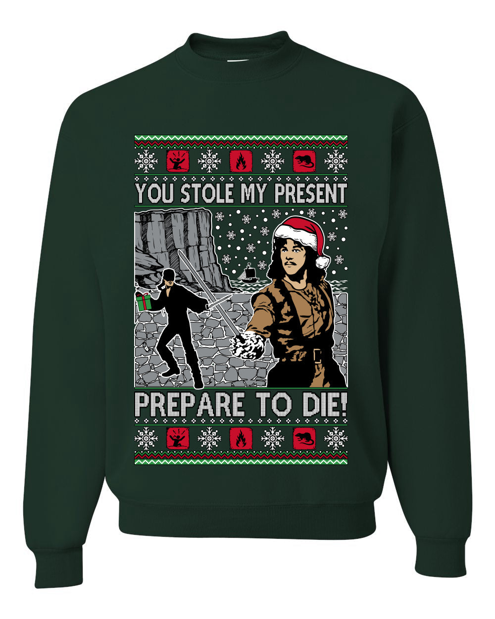You Stole My Present Prepare To Die Cult Classic, Unisex Ugly Christmas Sweater, Crewneck Sweatshirts