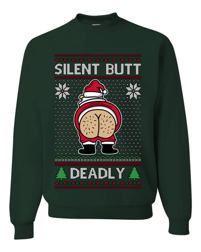 Silent Butt Deadly Farting Santa, Unisex Ugly Christmas Sweater, Crewneck Sweatshirts