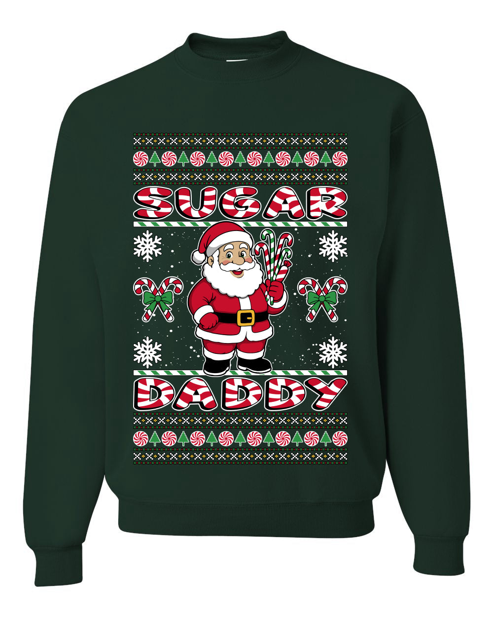 Sugar Daddy Santa, Unisex Ugly Christmas Sweater Crewneck Sweatshirts