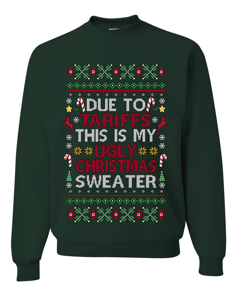 Due To Tariffs This Is My Ugly Christmas Sweater, Unisex Crewneck Sweatshirts