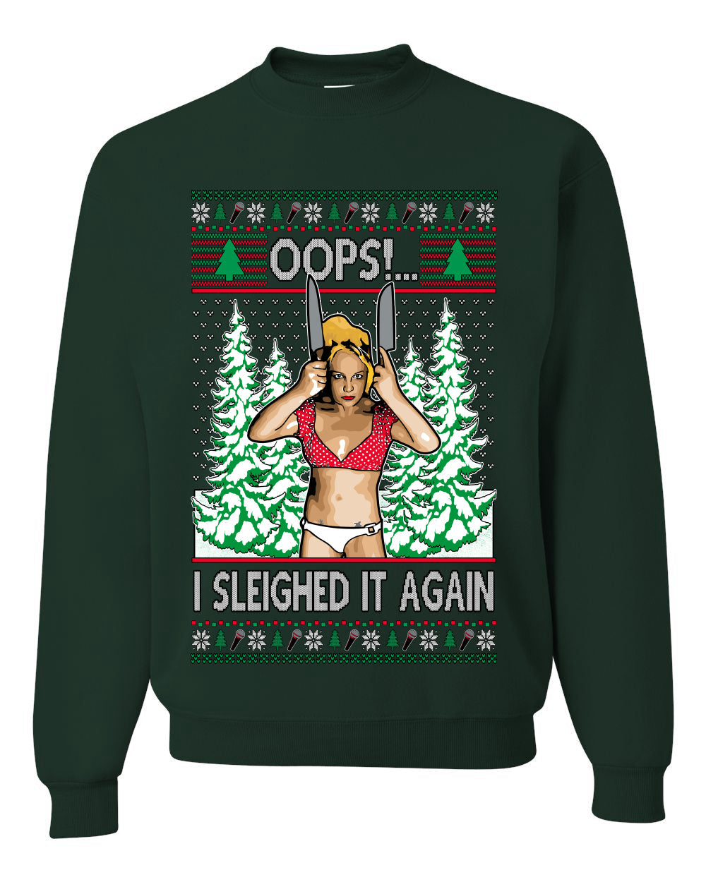 Funny, Knives Popstar Dancing, Music Lover Comedic Christmas Sweater Design, Unisex Crewneck Sweatshirts