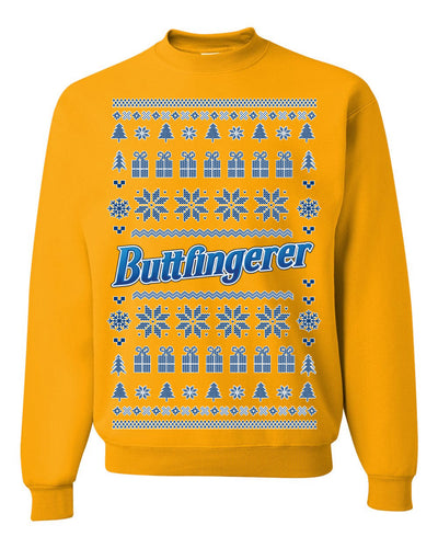 Buttfingerer Funny Butt Fingerer Dirty Classic Candy Bar Parody Humor Xmas Ugly Christmas Sweater Crewneck Sweatshirt
