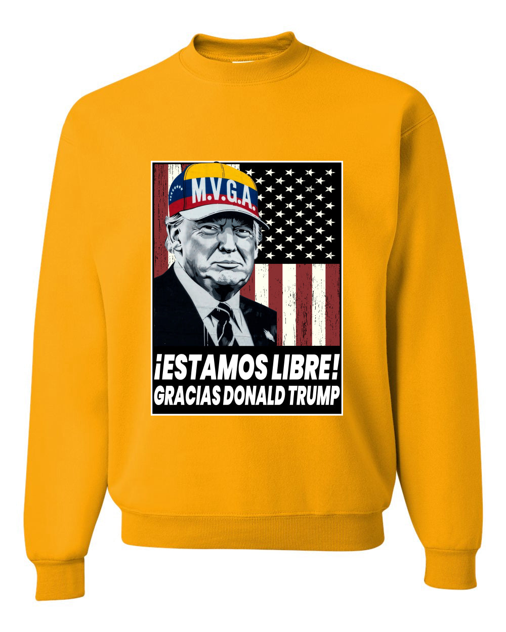 Estamos Libre, Gracias Donald Trump Make Venezuela Great Again Sweater, Unisex Crewneck Sweatshirts
