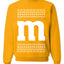 Letter M Christmas Candy, Unisex Ugly Christmas Sweater, Crewneck Sweatshirts