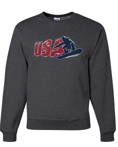 USA Winter Team Sports Fan Collection | USA Snowboarder Sweater, Unisex Crewneck Sweatshirts