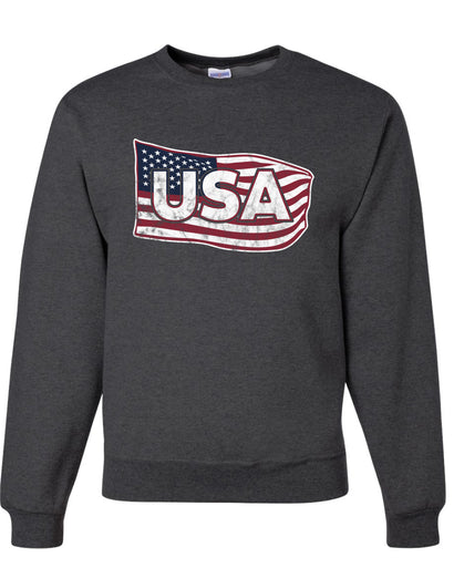 USA Winter Team Sports Fan Collection | USA Flowing Flag Sweater, Unisex Crewneck Sweatshirts
