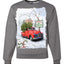 Winter Merry Christmas Trees Festive Red Truck Merry Christmas Unisex Crewneck Graphic Sweatshirt