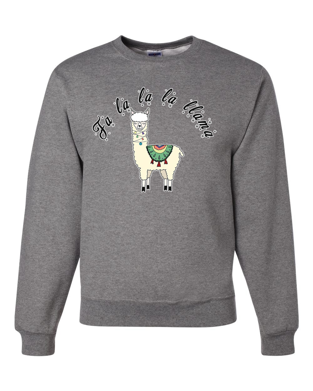 Fa la la la llama Xmas Ilama Merry Christmas Unisex Crewneck Graphic Sweatshirt