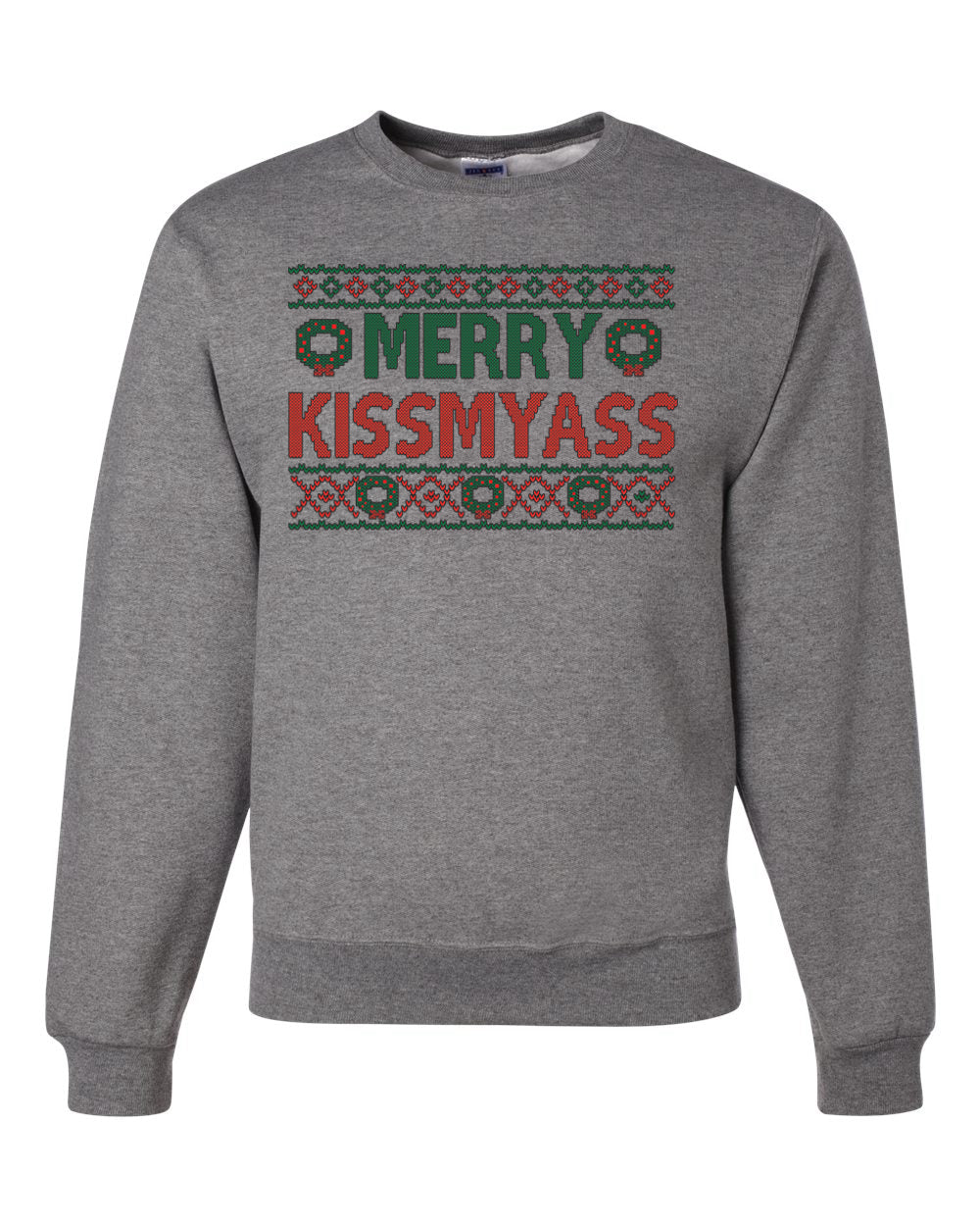 Merry Kissmyass Merry Christmas Unisex Crewneck Graphic Sweatshirt