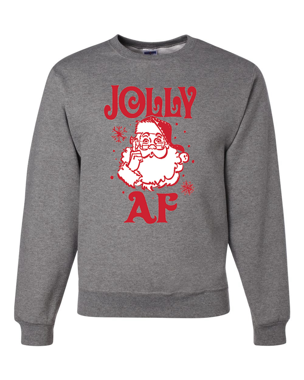 Santa Jolly AF Merry Christmas Unisex Crewneck Graphic Sweatshirt