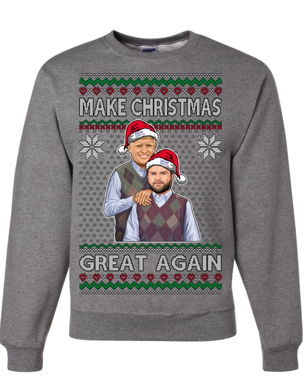Make Christmas Great Again Trump Vance 2024 Movie Parody Ugly Christmas Sweater Crewneck Sweatshirt