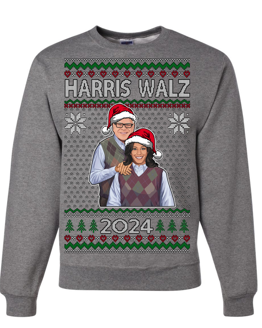 Kamala Harris Tim Walz 2024 Classic Movie Ugly Christmas Sweater Crewneck Sweatshirt